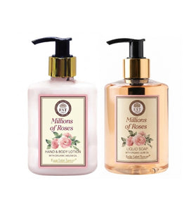 EST1923 Millions of Roses Hand Care Set – Olive Oil Liquid Hand Soap & Argan Oil Hand & Body Lotion Bundle (250ml Each)