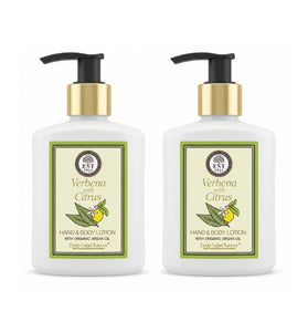 EST 1923 Verbena Citrus Hand & Body Lotion with Organic Argan Oil 250mL – Vegan Moisturizing Lotion (Pack of 2)