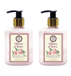 Eyup Sabri Tuncer Millions of Roses Hand & Body Lotion With Organic Argan Oil – 250ml Rose Scented Moisturizing Lotion, Pack of 2