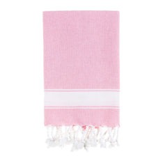 Bello Turkish Beach Towel, Soft Peskir Pink, Handwoven Peshtemal, 39 x 66.9 In