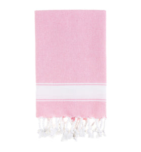 Bello Turkish Beach Towel, Soft Peskir Pink, Handwoven Peshtemal, 39 x 66.9 In
