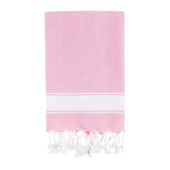 Bello Turkish Beach Towel, Soft Peskir Pink, Handwoven Peshtemal, 39 x 66.9 In