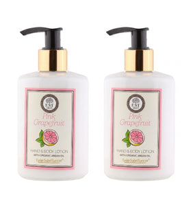 Eyup Sabri Tuncer Pink Grapefruit Lotion 250ml — Moisturizing Hand & Body Lotion with Organic Argan Oil, Pack of 2