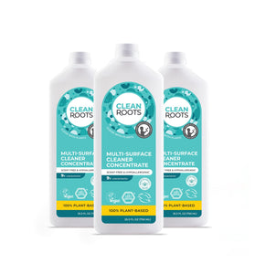 Clean Roots Multi-Surface Cleaner Scent-Free Concentrate, 25.3 Fl Oz (Pack of 3)