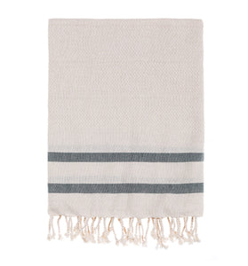 Bello Turkish Beach Towel Tripolis Linen Khaki Handwoven Peshtemal, 39 x 66.9 In