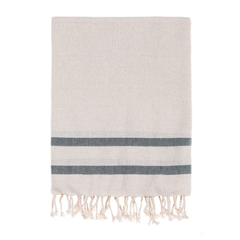 Bello Turkish Beach Towel Tripolis Linen Khaki Handwoven Peshtemal, 39 x 66.9 In