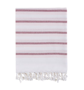 Bello Turkish Beach Towel, Spring Rose, Handwoven Peshtemal, 39 x 66.9 Inches