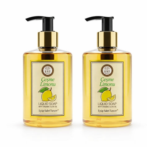 EST1923 Olive Oil Liquid Hand Soap 250ml – Vegan Nourishing Hand Wash with Cesme Lemon Citrus Scent, Pack of 2