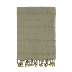 Bello Turkish Beach Towel, Khaki Stonewashed, Handwoven Peshtemal, 39 x 66.9 In.