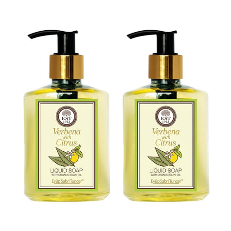 EST 1923 Olive Oil Liquid Hand Soap 250ml – Vegan Moisturizing Hand Wash, Verbena Citrus Scent (Pack of 2)