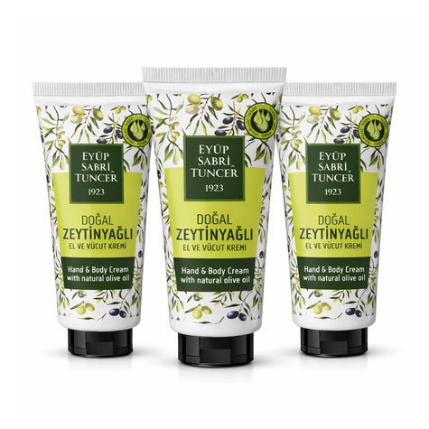 Eyup Sabri Tuncer Hand & Body Cream with Natural Olive Oil 50ml | Moisturizing Hand Cream & Body Lotion for Soft Hydrated Skin, Pack of 3
